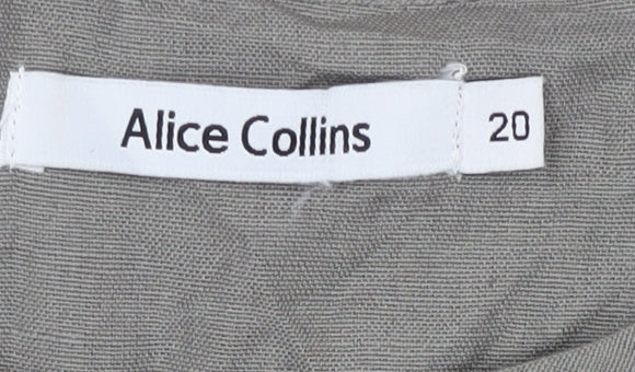 Alice Collins Women's Grey Button Accent Top Size 20