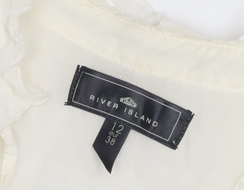 River Island Women's White Tunic Blouse Size 12