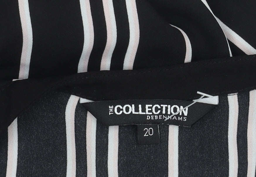 Debenhams Women's Black Striped Blouse Size 20