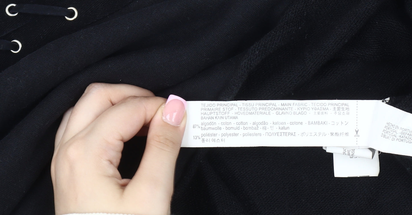 Zara Women's Black Pullover Sweatshirt, Size S