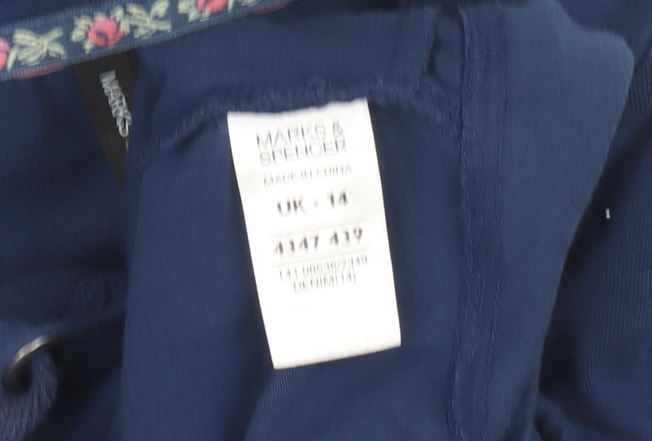 Marks and Spencer Women's Blue Full Zip Hoodie Size 14
