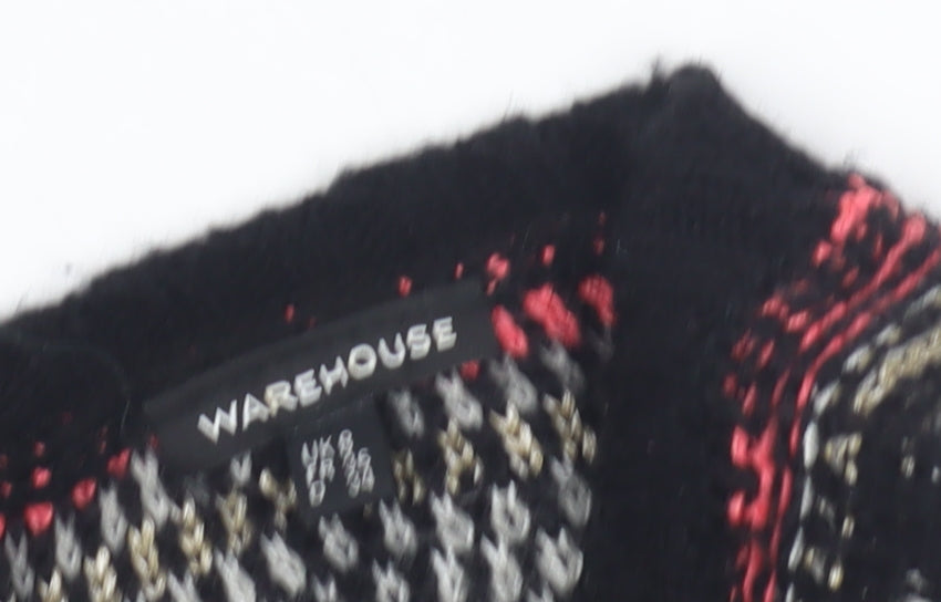 Warehouse Women's Multicoloured Geometric Jumper Size 8