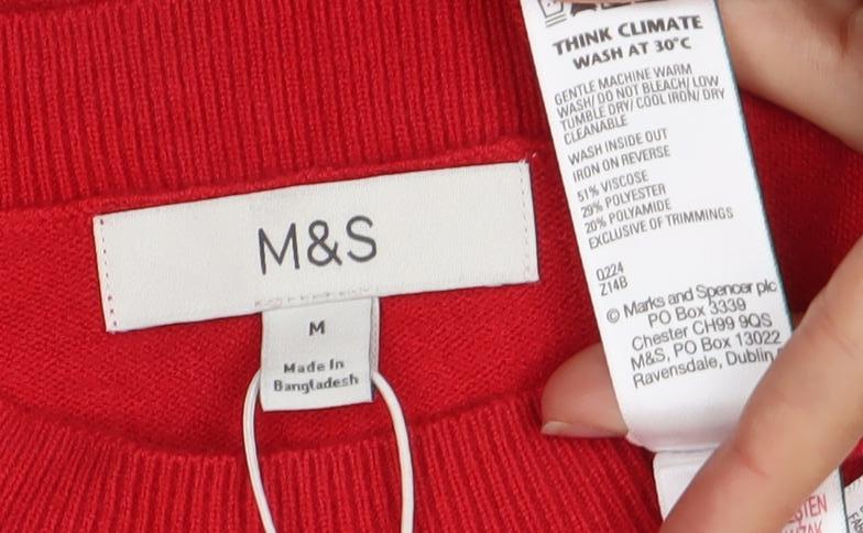 Marks and Spencer Women's Red Sparkle Jumper M