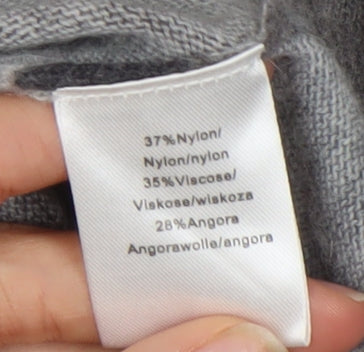 KENAR Women's Grey Floral Cardigan M, Long Sleeve, Button Accents