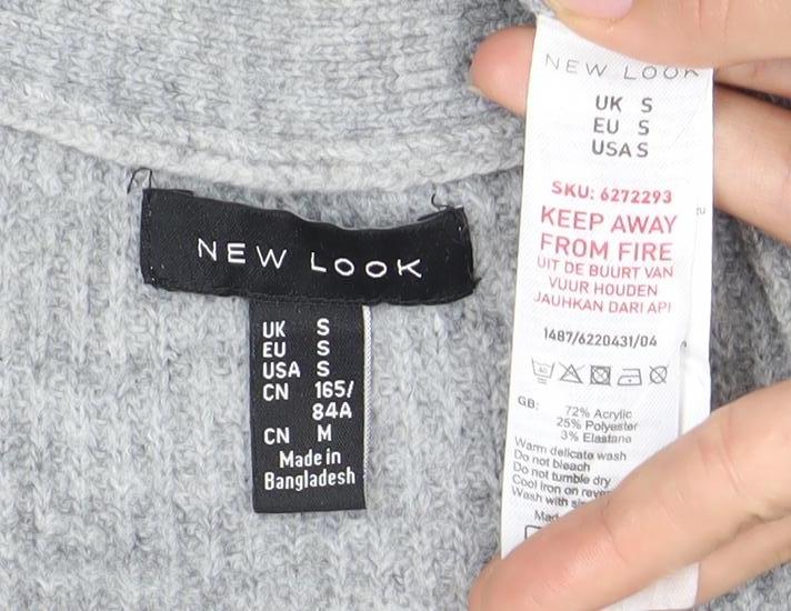 New Look Women's Grey Open Front Cardigan Size S