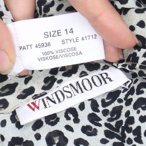 Windsmoor Women's Multicoloured Animal Print Blouse Size 14
