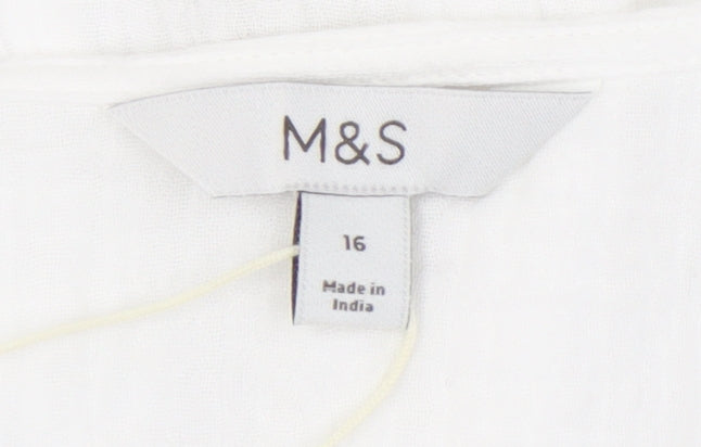 Marks and Spencer Women's White Long Sleeve Top 16