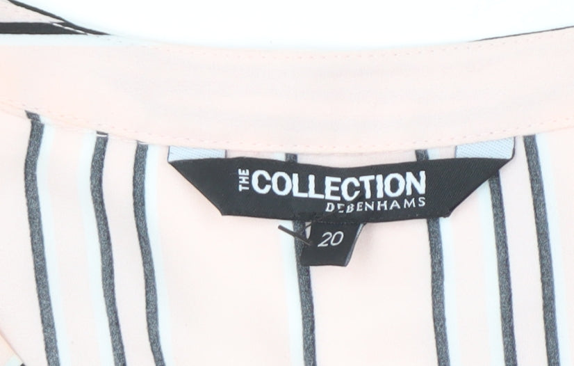 Debenhams Women's Pink Striped Long Sleeve Top Size 20