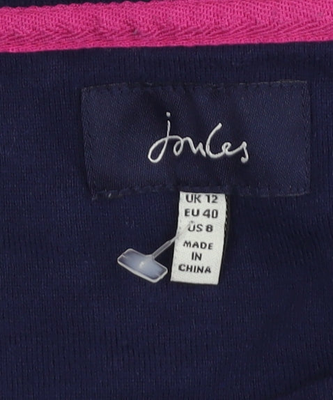 Joules Women's Navy Striped Long Sleeve Cotton T-Shirt