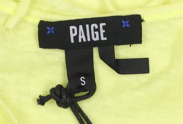 Paige Women's Yellow Tank Top - Size S, Scoop Neck