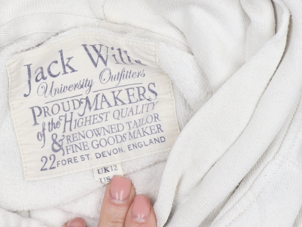Jack Wills Women's White Pullover Hoodie Size 12