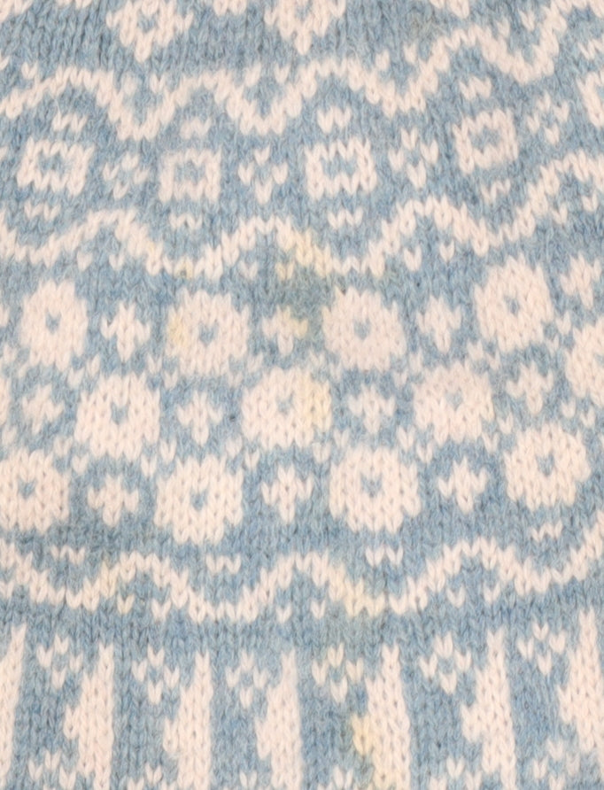 Paul Costelloe Women's Blue Fair Isle Wool Jumper M