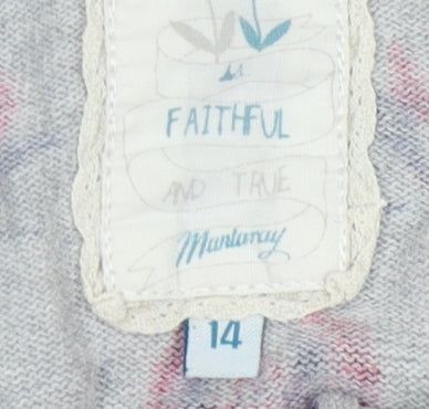 Mantaray Women's Floral Cardigan - Grey, Size 14