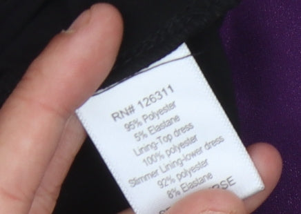 Ronni Nicole Women's Purple Sleeveless Dress Size 18