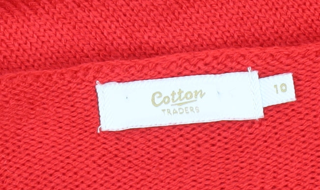 Cotton Traders Red Acrylic Women’s Pullover Jumper Size 10