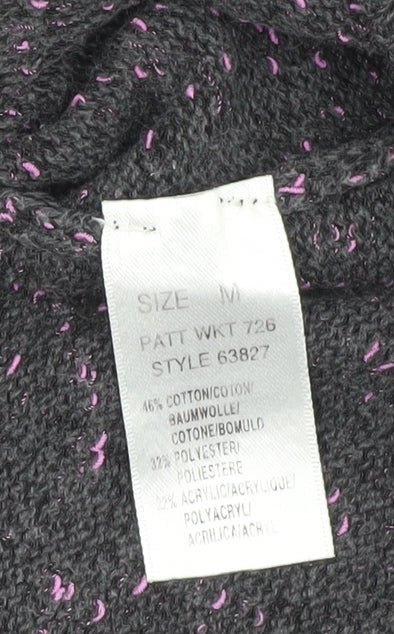 Planet Women's Grey Mock Neck Short Sleeve Jumper