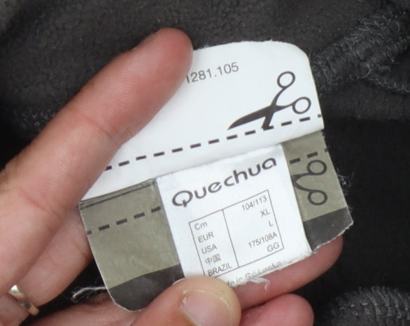 Quechua Women's Grey 1/4 Zip Fleece Sweatshirt Size 12