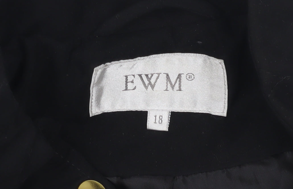 EWM Women's Black Quilted Jacket Size 18