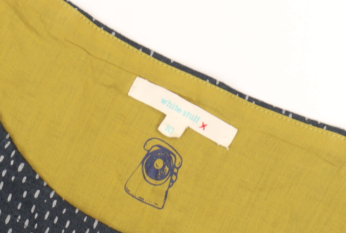 White Stuff Blue Women's Size 10 Boat Neck Top