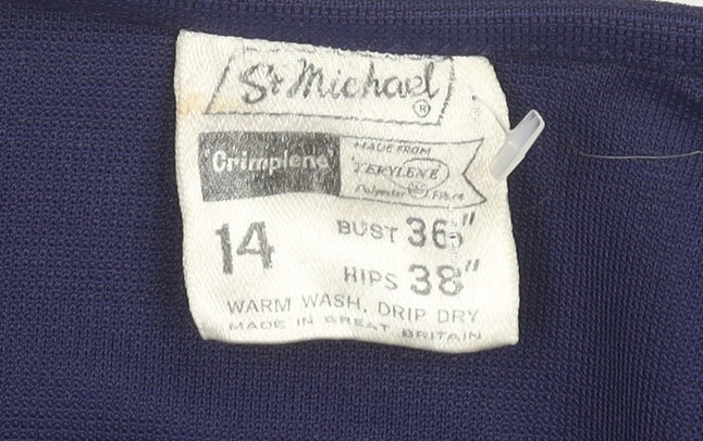 St Michael Women's Blue Jacket, Size 14, Vintage