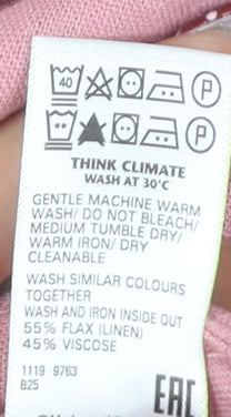 Marks & Spencer Women's Pink Midi Skirt, Size 12, Button-Accent