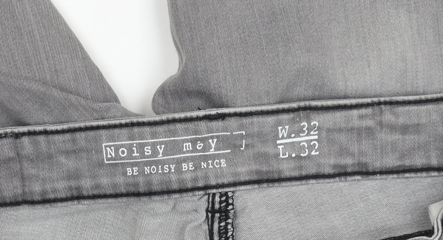 Noisy May Men's Grey Slim Straight Jeans Size 32