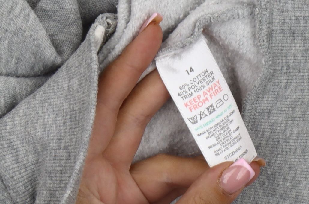 The White Company Women's Grey Hooded Jacket Size 14