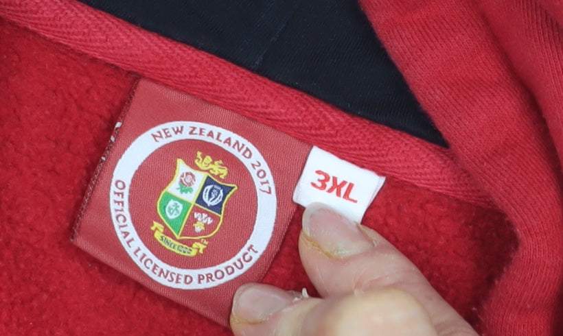 British & Irish Lions Unisex Red 3XL Hoodie Pullover