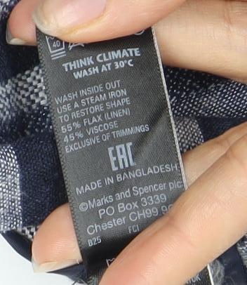 Marks and Spencer Women's Blue Striped Trousers Size 16