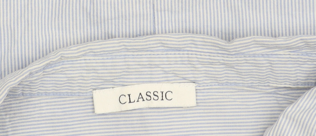 Marks & Spencer Women's Blue Striped Button-Up Shirt