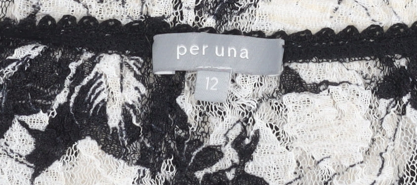 Per Una Women's Multicoloured Floral Lace Blouse Size 12