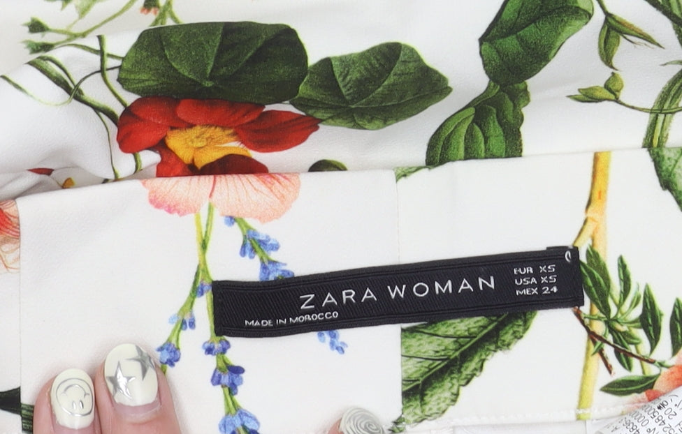 Zara Woman Floral Pencil Skirt, XS, Multicoloured