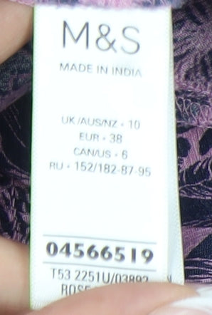 Marks and Spencer Women's Purple Floral Blouse