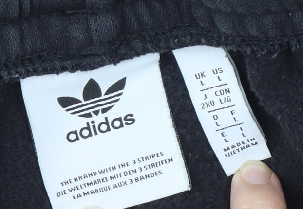 Adidas Men's Black Track Pants L - Elastic Waist, Pockets