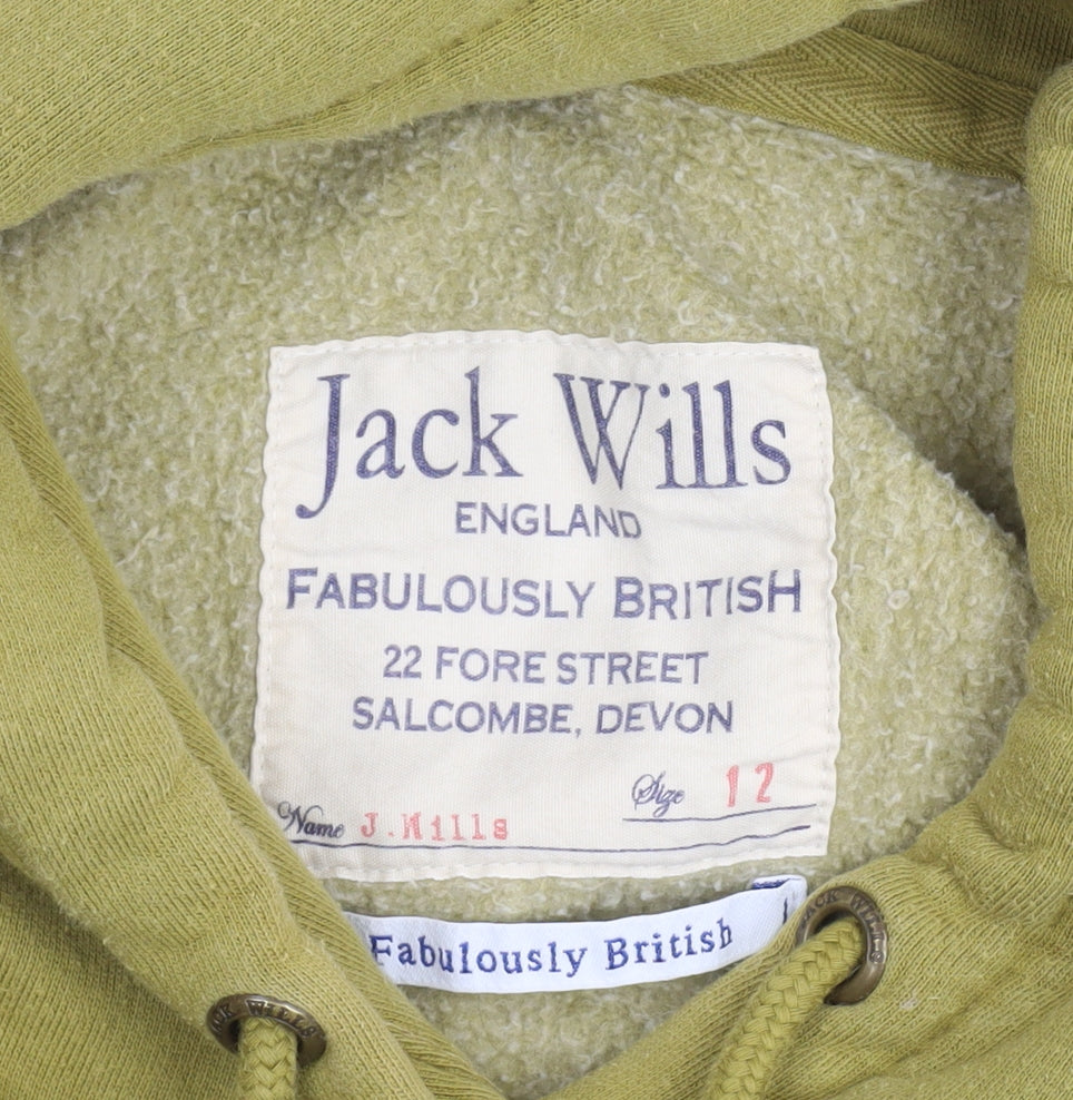 Jack Wills Women's Green Pullover Hoodie Size 12