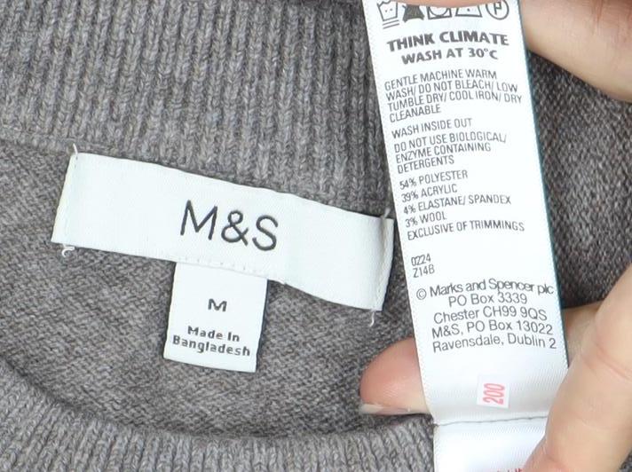 Marks and Spencer Women's Brown Wool Crew Neck Jumper