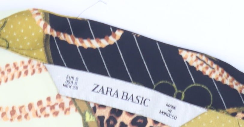 Zara Basic Women's Multicoloured Animal Print Tunic Blouse, Size S