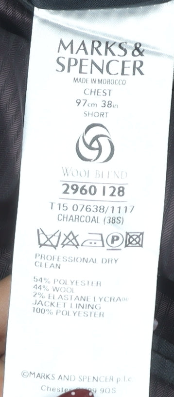 Marks and Spencer Men's Charcoal Blazer 38S Formal Jacket