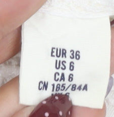 H&M Women Ivory Lace Blouse Size 8