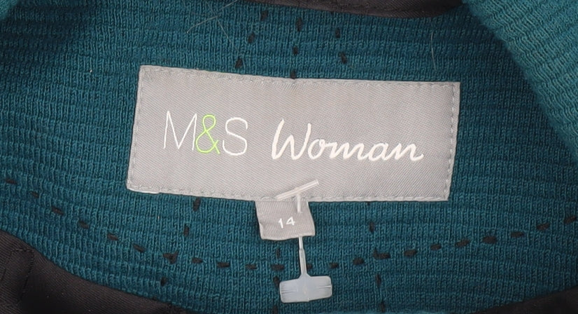 Marks and Spencer Women's Green Zip Jacket Size 14