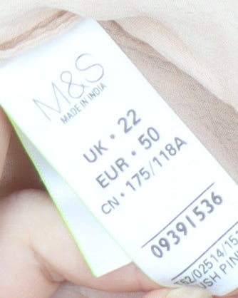 Marks and Spencer Beige Embroidered Blouse UK 22