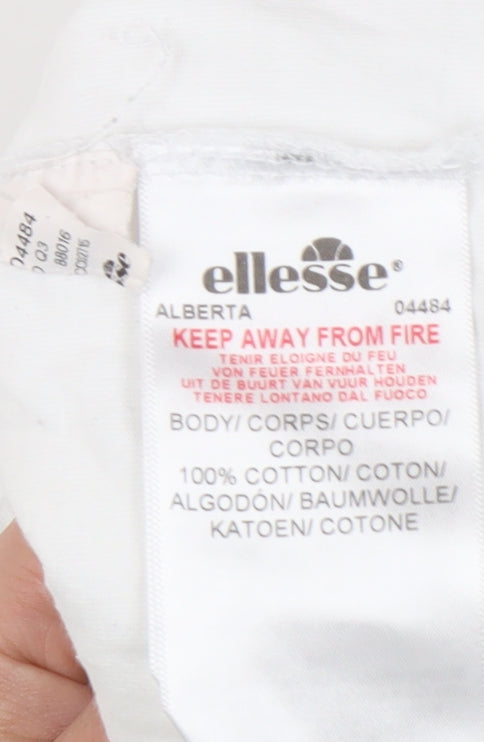 Ellesse Women's White T-Shirt, Size 10, Perfect for Summer