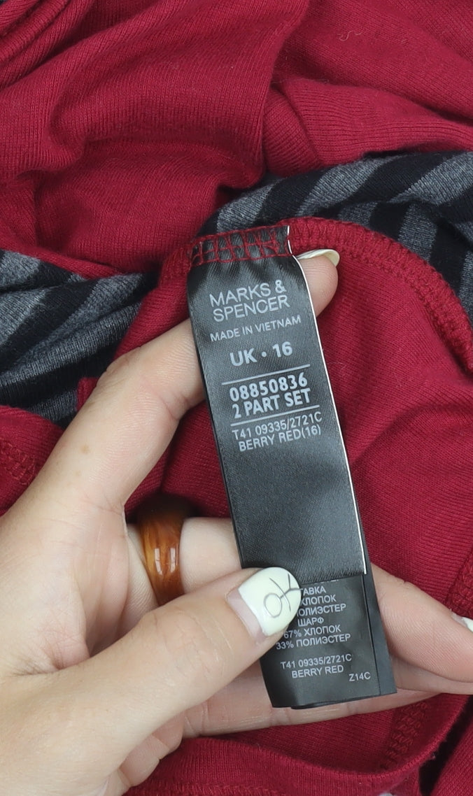 Marks and Spencer Women's Red Cardigan, Size 16