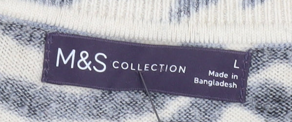Marks and Spencer Women's Zebra V-Neck Pullover Jumper L