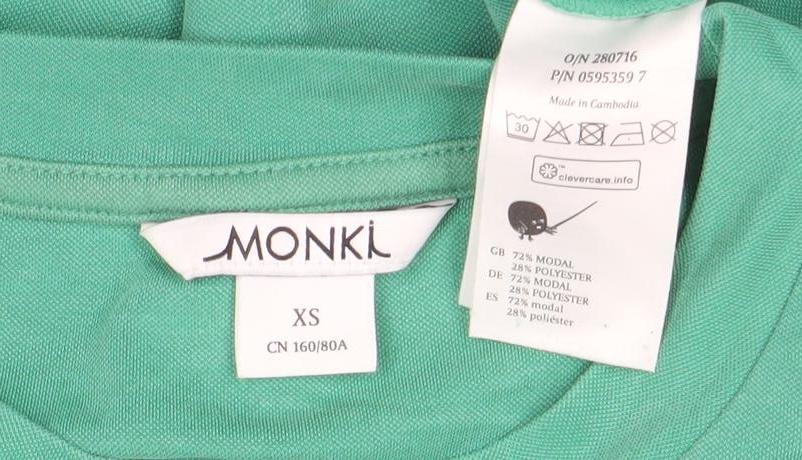 Monki Women’s Green Long T-Shirt Dress XS