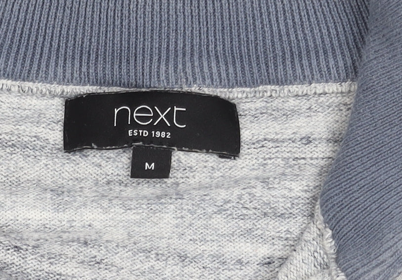Next Men's Grey 1/2 Zip Sweatshirt, Size M