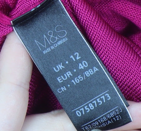 Marks and Spencer Women's Pink Open Front Cardigan, Size 12