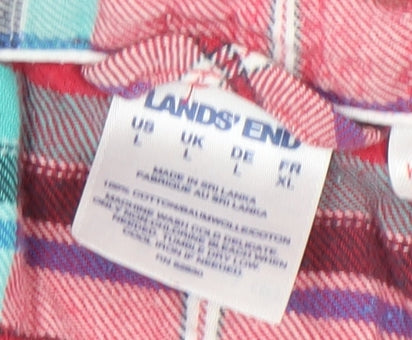 Lands' End Women's Plaid Flannel Pyjama Set, Size L