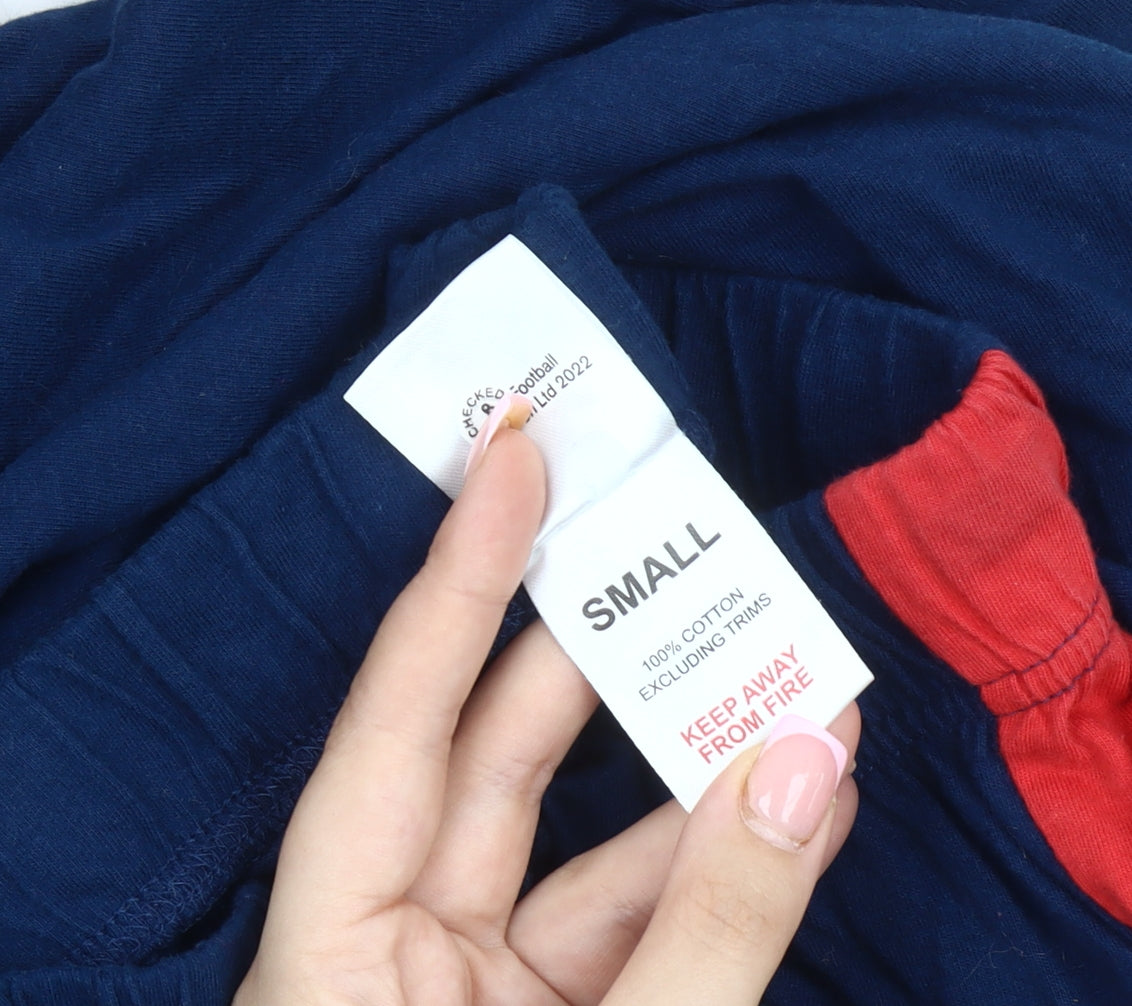 Men's Blue Pyjama Pants, Cotton, S, Sports Theme