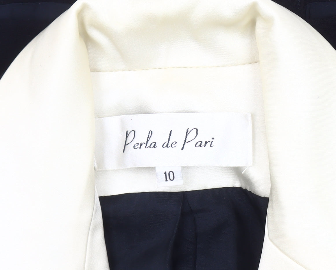 Perla de Pari Women's Black Tuxedo Jacket Size 10
